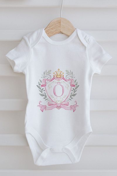 Tuğba Kuğu 3-Piece Baby Body - Pink Royal Series - Letter Ö