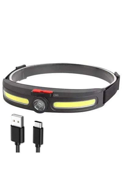 SIKS Led Headlamp, Wide Visibility 270 Degree Angle, Forehead Positioning, Usb Charging