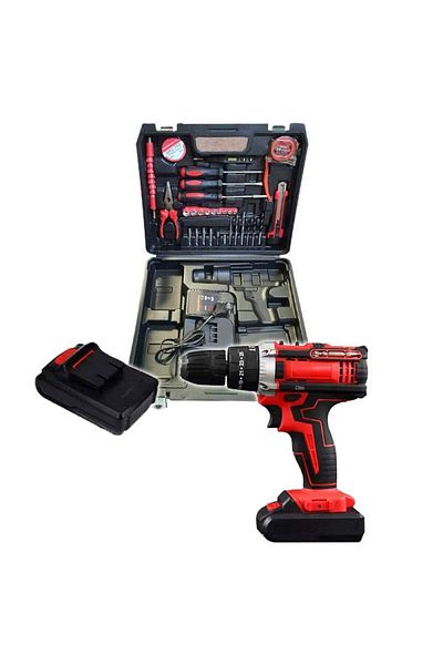 SIKS Impact Drill Kit, 34 Accessories, 2 36v Batteries Included, Self-tapping, 18 Speed Settings