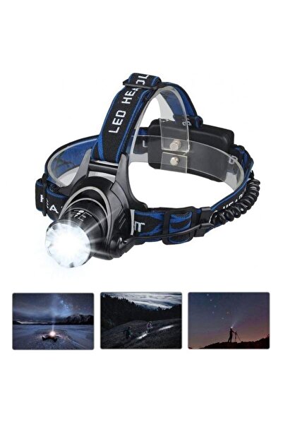 SIKS ® headlamp, 5000 lumen tactical flashlight, black/blue