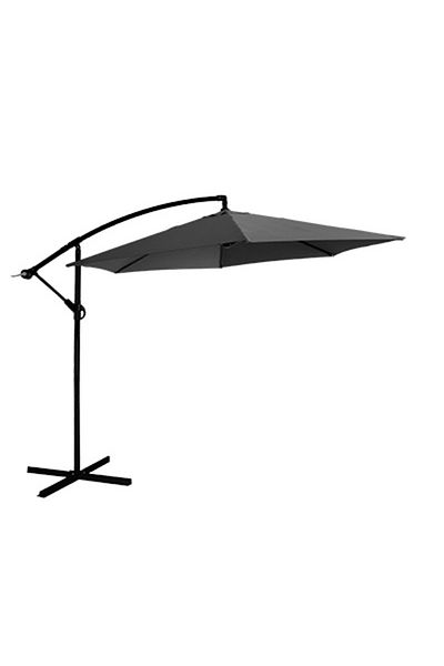 jumi Suspended Garden Umbrella, Azay Interiors, 300 cm, Aluminum / Polyester, 220 g/m², Gray