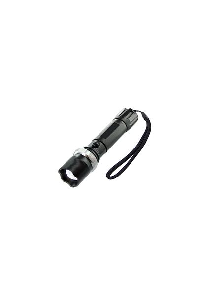 SIKS ® Swat flashlight, LED light, focus, for fishing, camping, hiking, black
