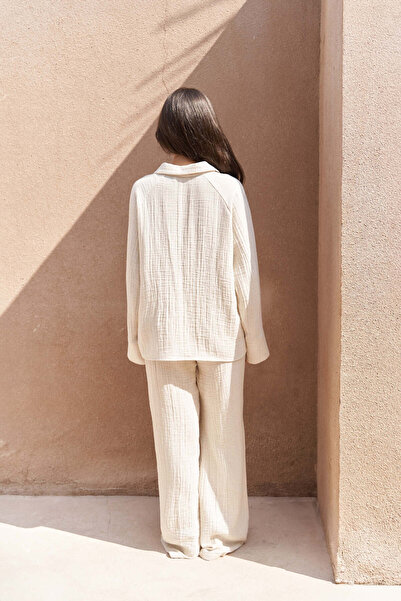 BOHEMAİ Bali Beaded Beige Muslin Set