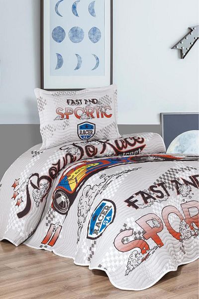 Çeyiz Diyarı Sportic Car Printed Quilted Single Bedspread