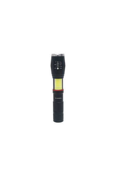 SIKS ® extendable flashlight, tactical, black