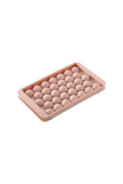 huitich 33-Square & Circular Ice Cube Tray Multipurpose Food-Grade Freezer Mold with Lid Pink 25x15x2cm