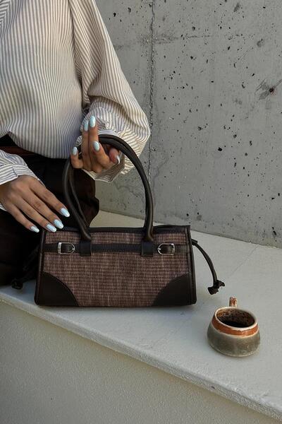 Shule Bags Maison Hasır Kahve Baget Çanta