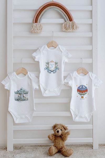 Tuğba Kuğu 3-Piece Baby Body - Blue Royal Series - Letter Y