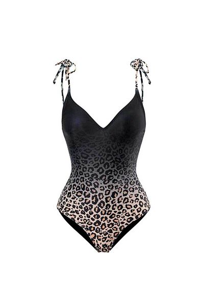 Eros Zone Premium One Piece Swimsuit With Matching Skirt, Leopard Print, Size S, Leopard Mirage