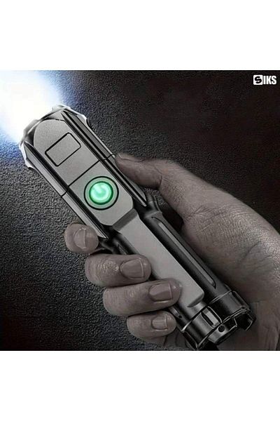 SIKS Professional Aluminum Flashlight, 200 m distance, 36W, Rechargeable Battery, Charging Cable