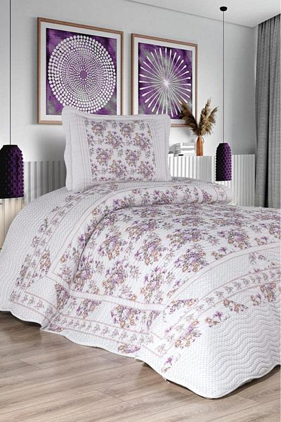 Çeyiz Diyarı Azura Printed Quilted Single Bedspread