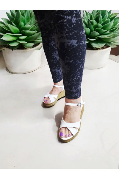 GokceKundura06 Sandale de vară cu talpă din plută cu cataramă încrucișată