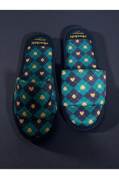 Chochili Unisex Green Poker House Slippers