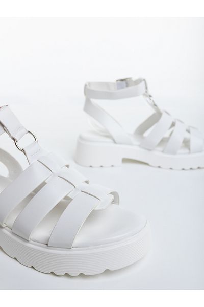 Kalapod Women's white sandals made of organic leather Lecava