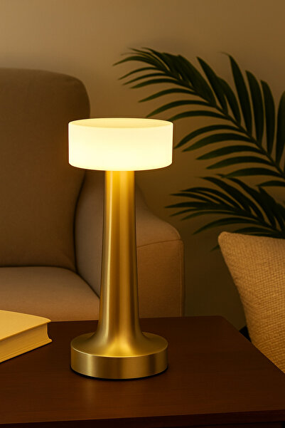 Mirilliahome Şarjlı Kablosuz Dokunmatik Masa Lambası 3 Işık Renkli Led Taşınabilir