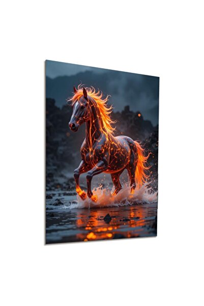 PL Dekor Tasarım Özel Tasarım Ateşli At Görselli Dekoratif Pleksi Tablo
