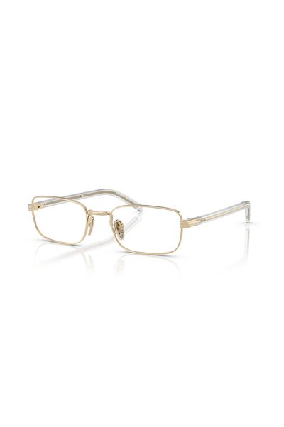 Prada Woman Rectangle Eyeglasses- Pr B54v - Lense Size:52mm - Gold