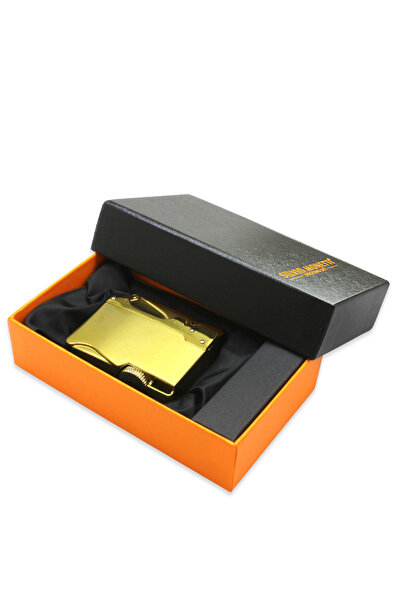 Tesbihane Kişiye Özel İsim Yazılı Altın Rengi Özel Kutulu İbola Model Manyetorlu Çakmak