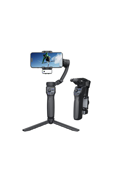 Go-Des Go Des GD-F11 3 Eksenli El Tipi Yüz Tanıma Takipli Led Işıklandırma Aparatlı Gimbal Stabilizatör