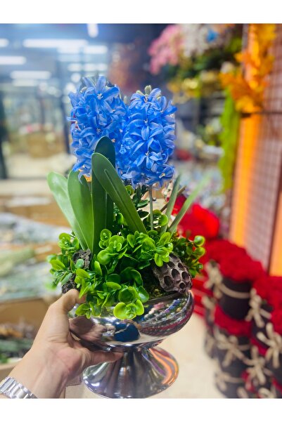 PERİ Mavi sümbül ıslak dokulu yapay çiçek