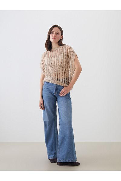 LC Waikiki Crew Neck Openwork Women's Knitwear Sweater