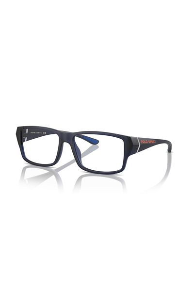 Polo Ralph Lauren Man Rectangular Eyeglasses- Ph 2275u - Lense Size:55mm - Matte Transparent Blue