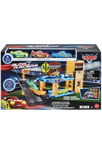 mattel Disney Cars Glow Racers Playset - Copper Canyon Glow Garage
