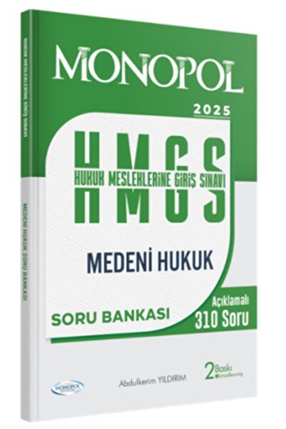 Monopol Yayınları Monopol 2024 HMGS Medeni Hukuk Soru Bankası - Abdülkerim Yıldırım Monopol Yayınları