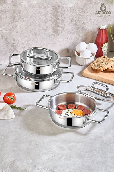 Amboss Nova 6 Piece Stainless Steel Glass Lid Saucepan Set