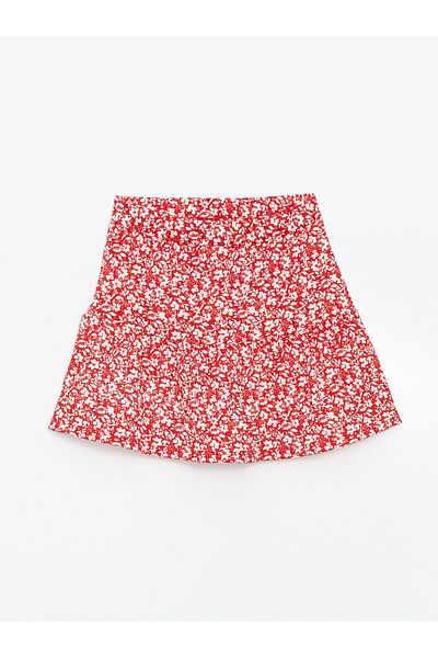 LC Waikiki Floral Girl's Shorts Skirt with Elastic Waist
