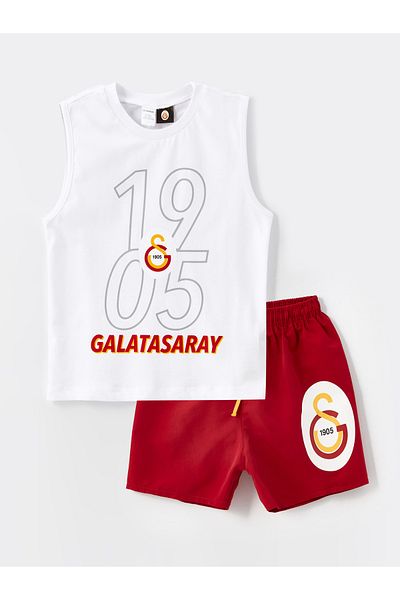 LC Waikiki Galatasaray bedrucktes Baby-Schwimmbekleidungsset mit Rundhalsausschnitt