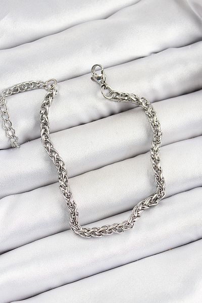 callerrons accessories Silver Color Braided Chain Men's Bracelet - Ebj250620W35767