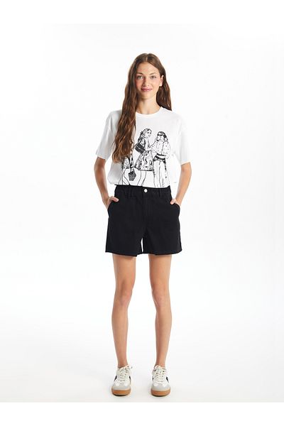 LC Waikiki Pantaloni scurți de damă cu talie elastică