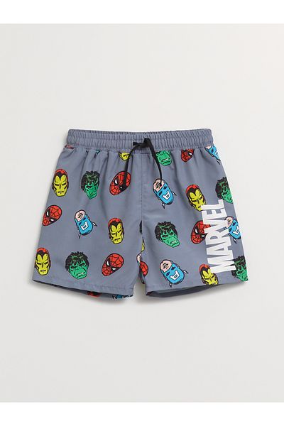 LC Waikiki Elastic Waist Comics Printed Baby Boy Swim Shorts