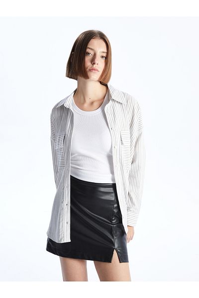 LC Waikiki Tight Fit Straight Leather Look Women's Skirt