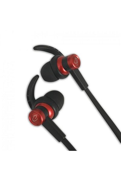 ESPERANZA Esperanza Stereo in-ear headphones, EH201, 3.5 mm jack, volume control, with microphone, 1.2 m (Black/Red)