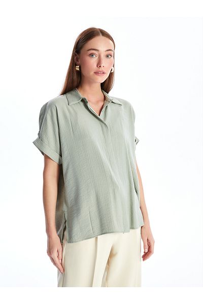LC Waikiki Short Sleeve Oversize Women's Shirt