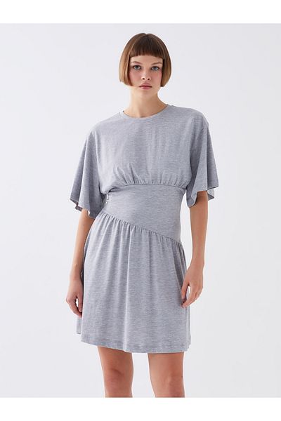 LC Waikiki Rochie de damă, dreaptă, cu mânecă scurtă, cu gât