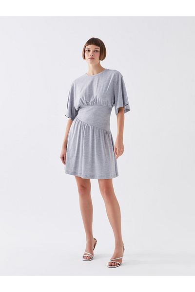 LC Waikiki Rochie de damă, dreaptă, cu mânecă scurtă, cu gât