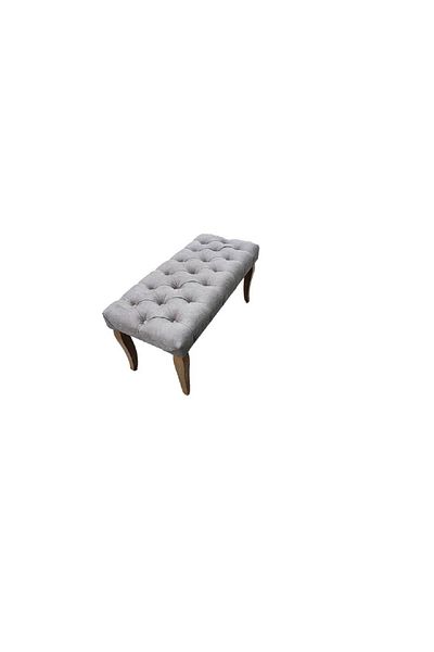 Casafun Sofa-type sofa with fabric upholstered bench, natural wood legs, 90 cm x 45 cm x 45 cm