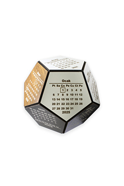 Tesbihane Dört Mevsim Renklendirmeli Üç Boyutlu Masaüstü 2025 Ahşap Takvim