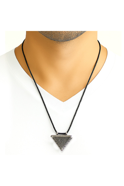 Tesbihane Muska Tasarım Kişiye Özel İçine Hatıra Ürünler Konulabilir Zarif İp Zincirli Metal Erkek Kolye