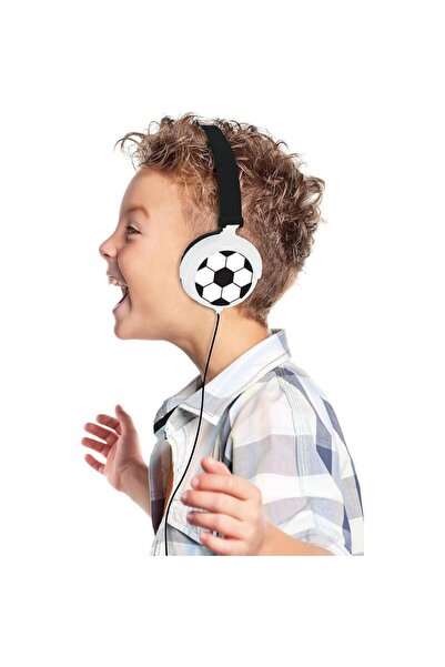 LEXIBOOK Foldable wired headphones Football, Lexibook, 3.5mm audio jack (White/Black)