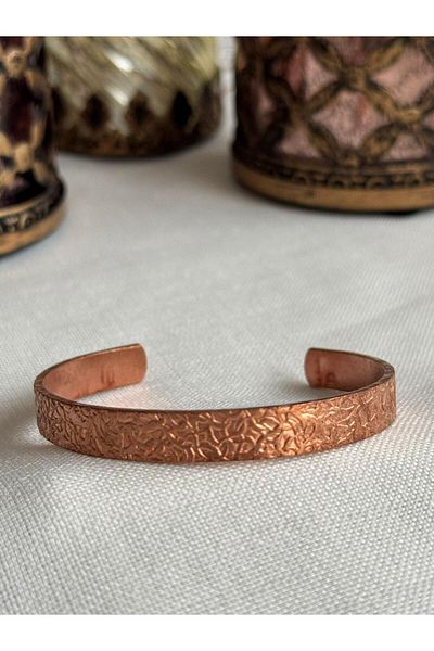 Kehribar Sarayı Pure 100% Copper Leaf Pattern Bracelet Suitable for Any Wrist