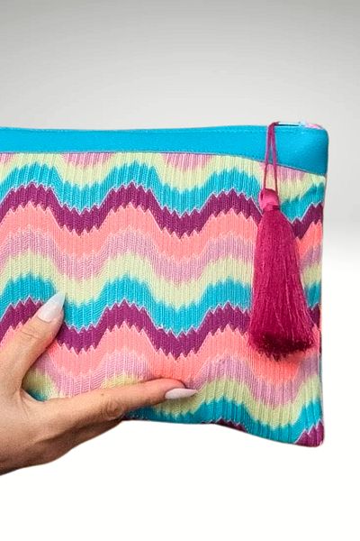 KRIMO Women's Fabric Multicolored Portfolio Clutch Bag Clutch Bag