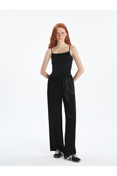LC Waikiki Pantaloni de dama din satin cu talie elastica