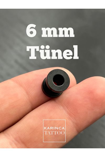 Karınca Piercing Black 6 mm Screw Tunnel Piercing Ear Tunnel Plug