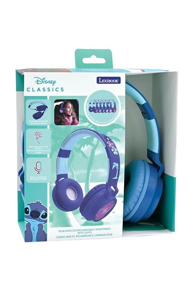 LEXIBOOK Casti pentru copii Lexibook HPBT015D, Bluetooth, Stitch (Albastru)