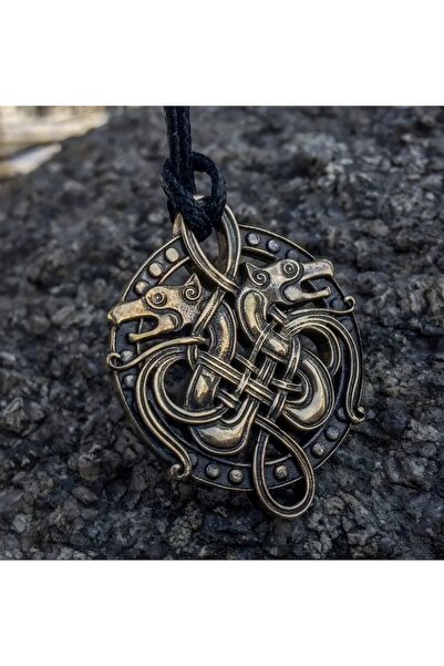 ORGANICYOU قلادة رأس الذئب الفايكنج للرجال من YIWU - سبيكة الزنك، موضة