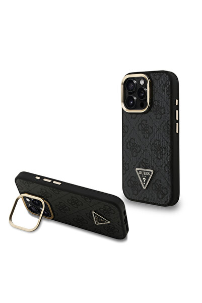 Guess حافظة متوافقة مع iPhone 16 Pro Max، غطاء حامل كاميرا منقوش بنمط 4G، شعا...